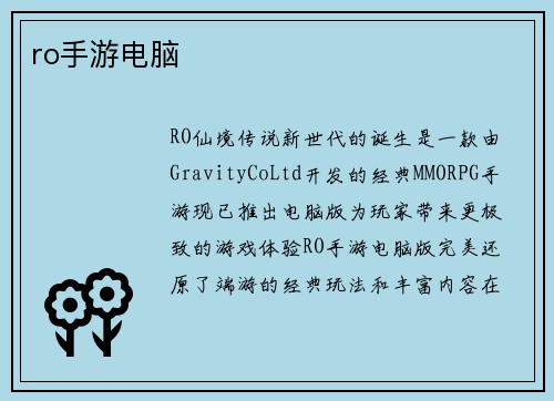 ro手游电脑